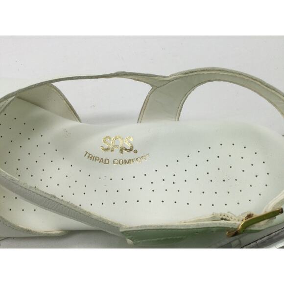 SAS Caress White Strap Wedge Sandal Womens 9.5N Comfort Sandal NIB - Picture 7 of 10